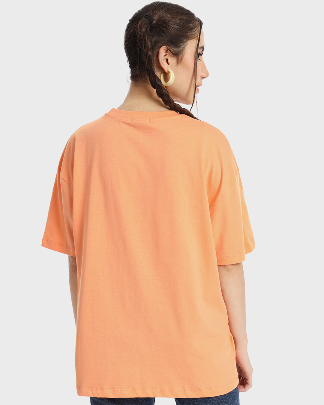 Shop Women's Orange Rap God Graphic Printed Oversized T-shirt-Back