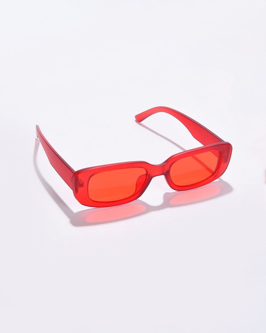 Shop Women's Orange Rectangle UV Protected Lens Sunglasses-Back