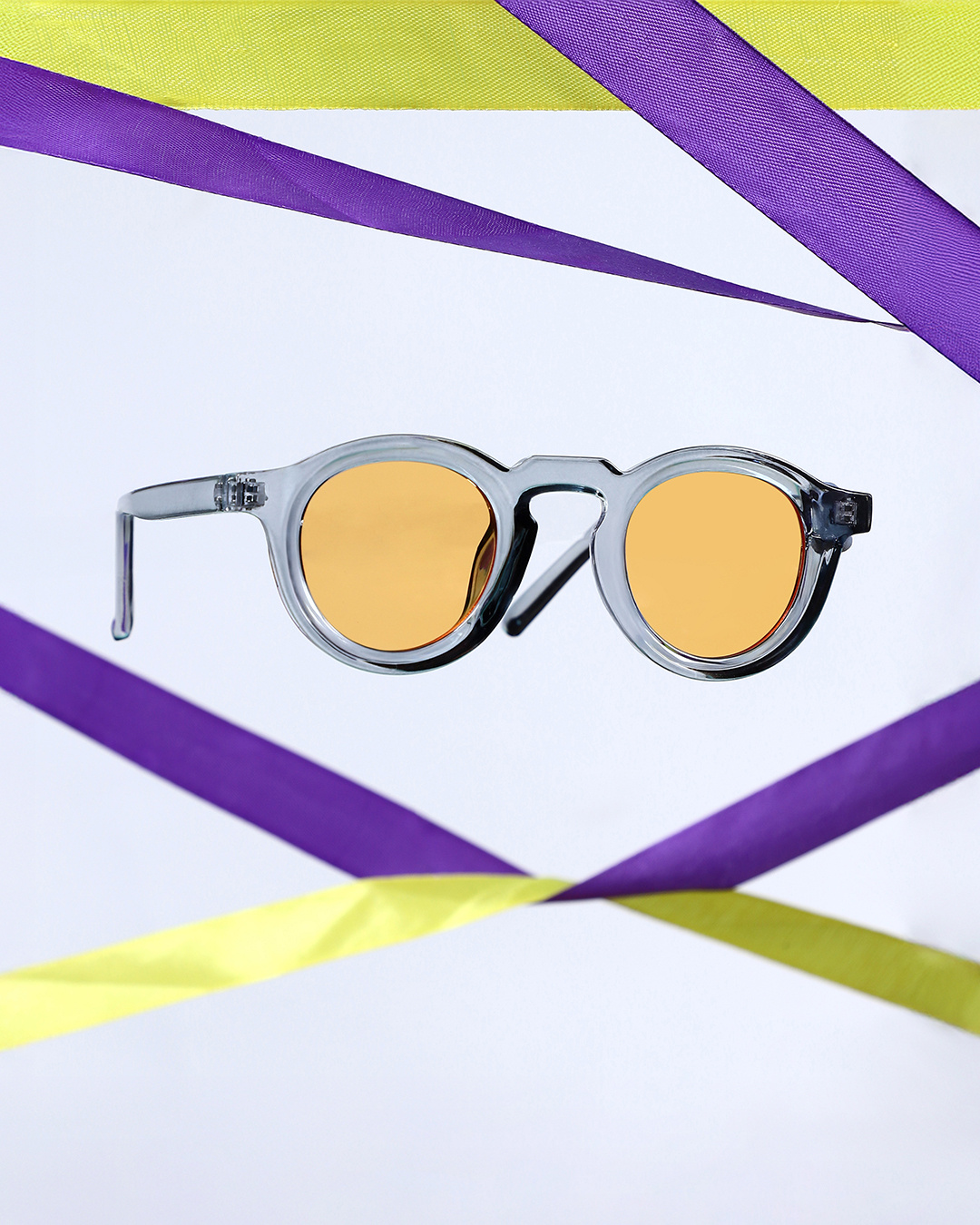 Shop Women's Orange Round Polarised Lens Sunglasses-Back