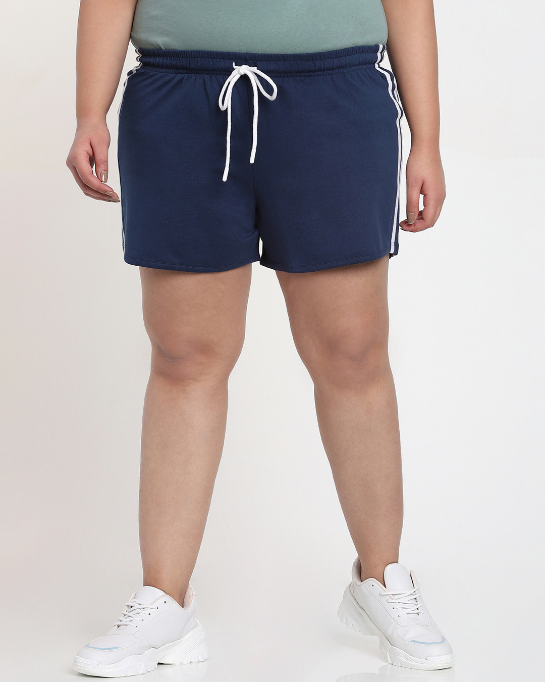 Shop Women's Blue Plus Size Shorts-Back