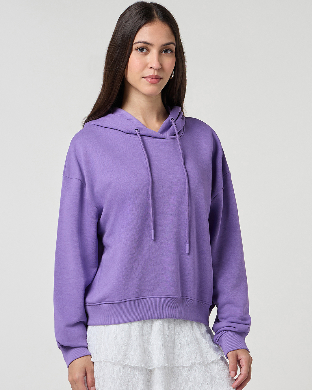 Shop Women's Paisley Purple Oversized Hoodies-Back