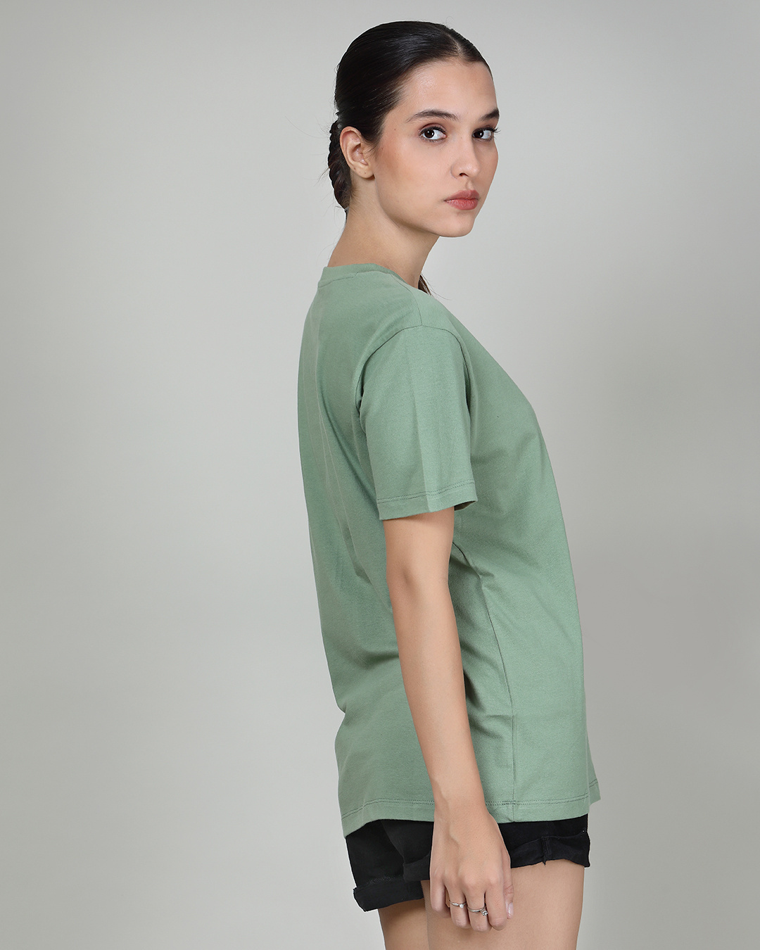 Shop Women's Pastel Green Graphic Printed T-shirt-Back