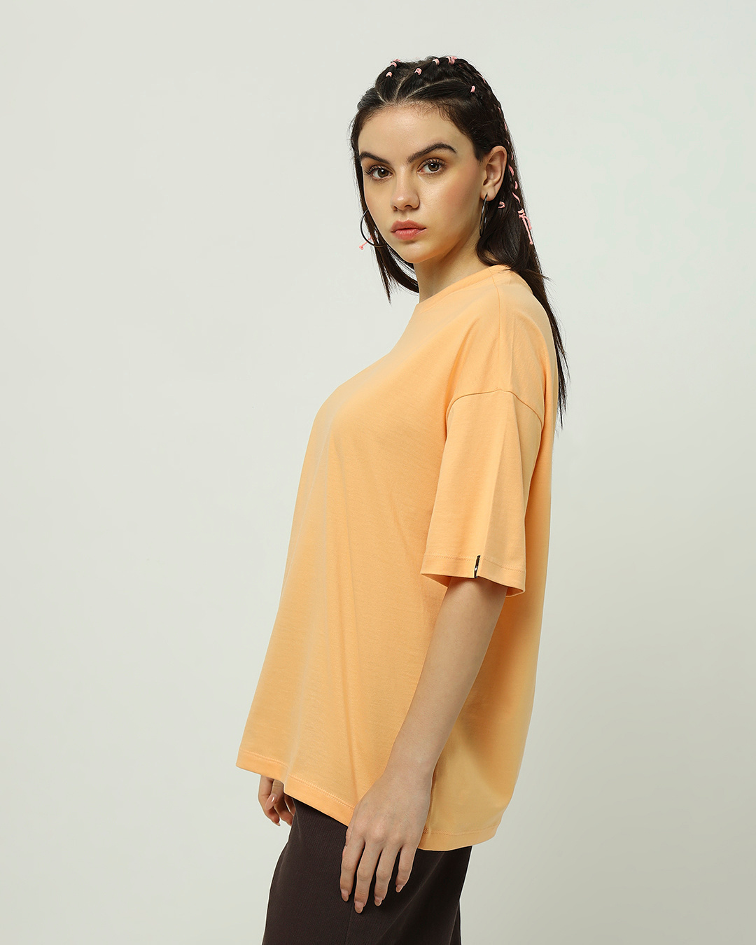 Shop Women's Peach Oversized T-shirt-Back