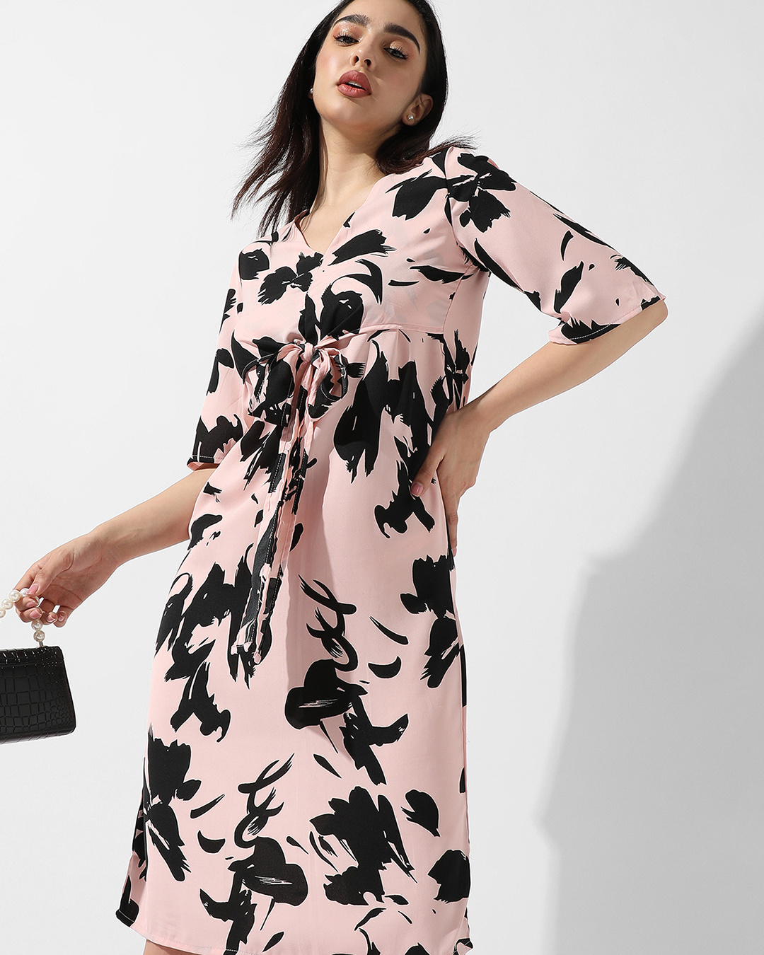 Buy Women's Pink Abstract Printed Dress Online at Bewakoof