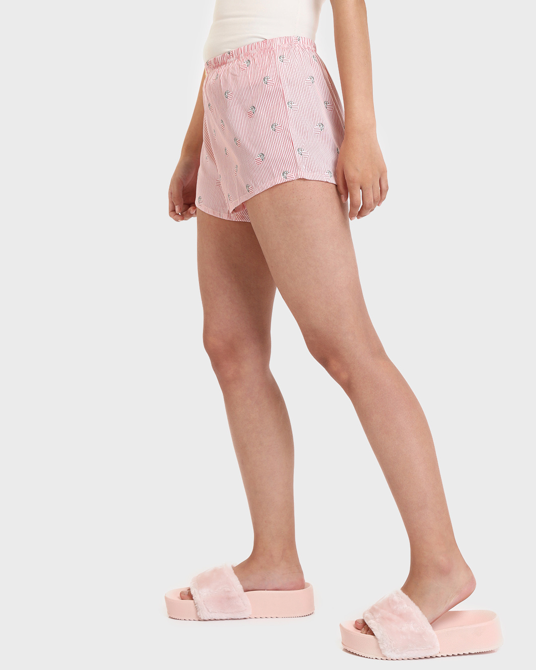 Shop Women's Pink AOP Boxer Shorts-Back