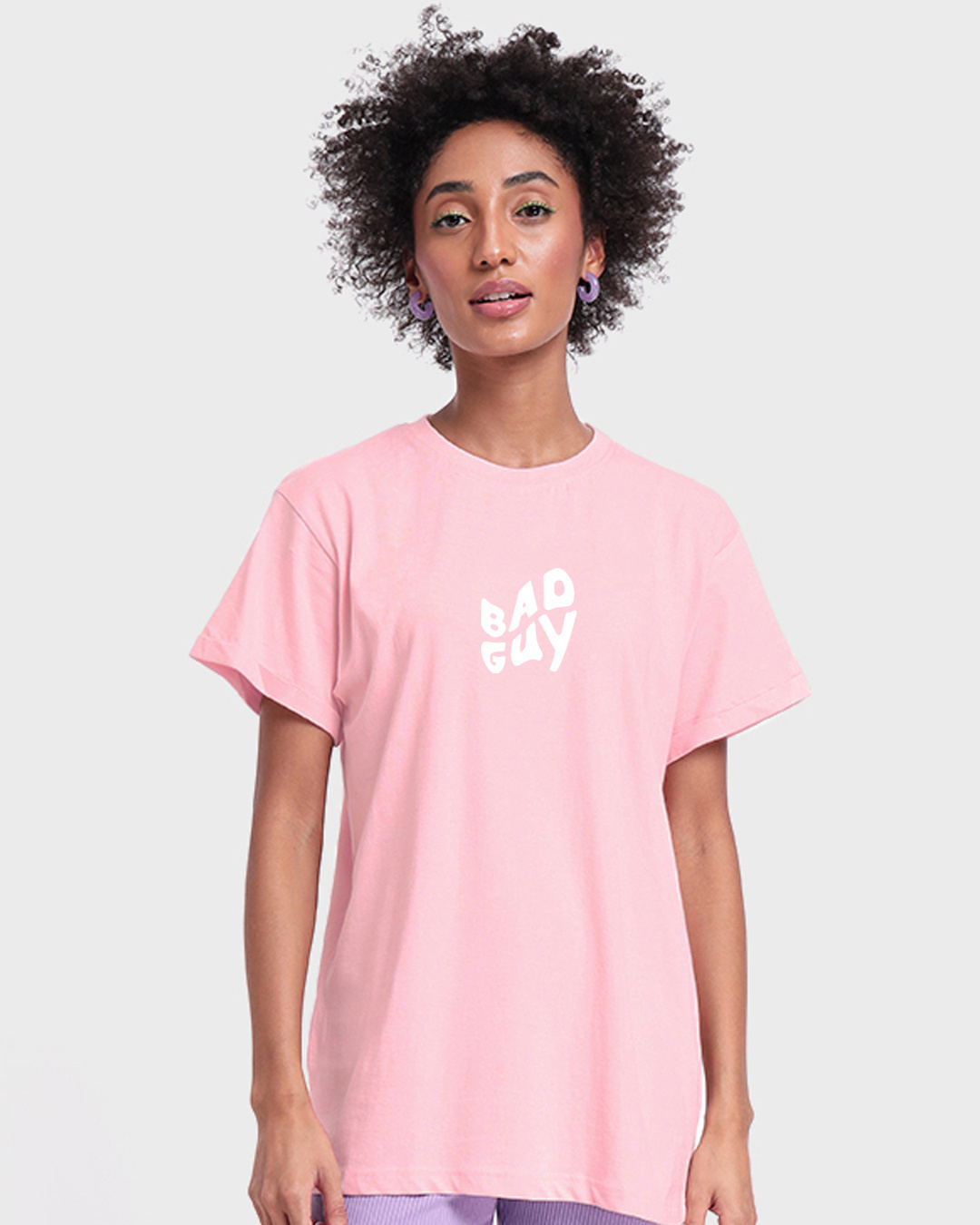 Shop Women's Pink Bad Guy Billie Graphic Printed Boyfriend T-shirt-Back