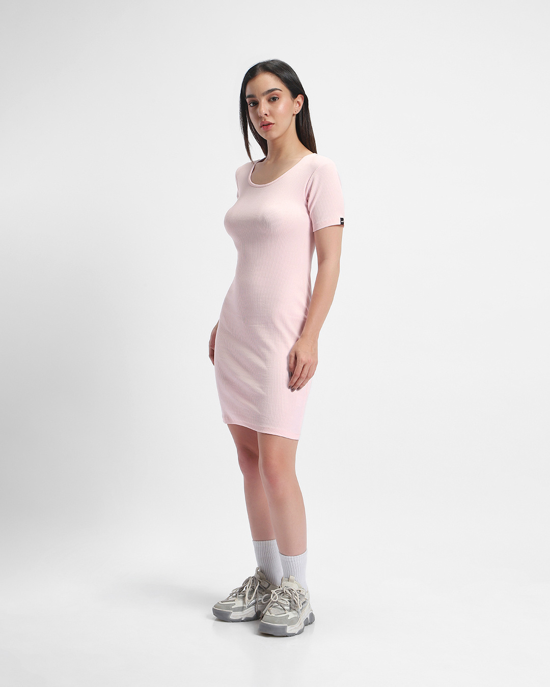 Shop Women's Pink Bodycon Slim Fit Dress-Back