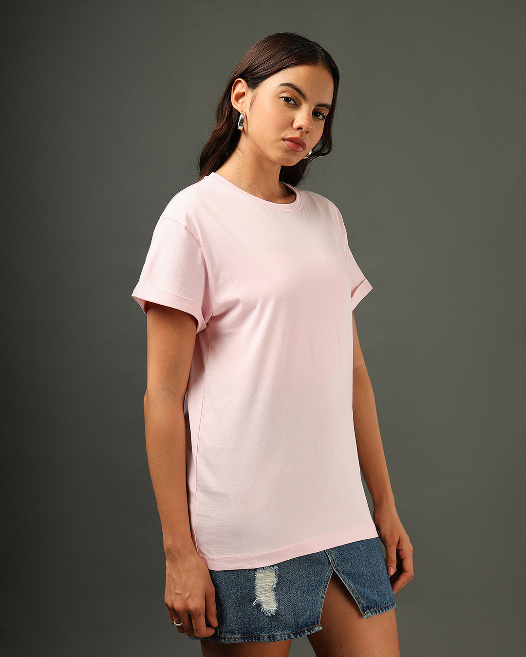 Shop Women's Pink Boyfriend T-shirt-Back