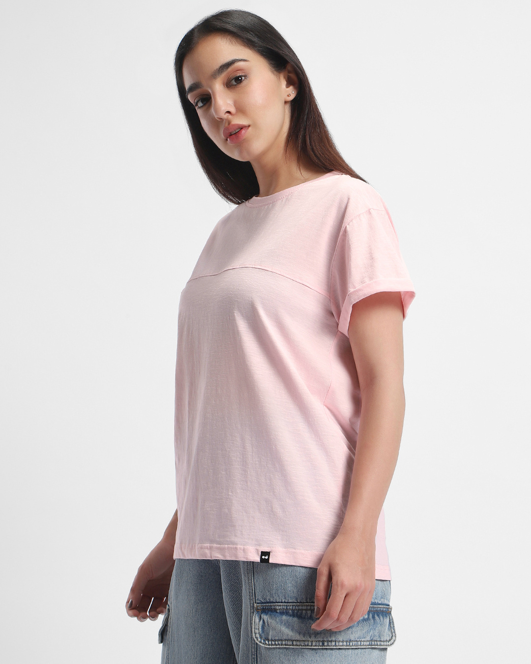 Shop Women's Pink Boyfriend T-shirt-Back
