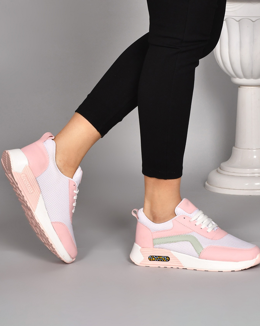 Buy Women S Pink Color Block Sneakers Online In India At Bewakoof