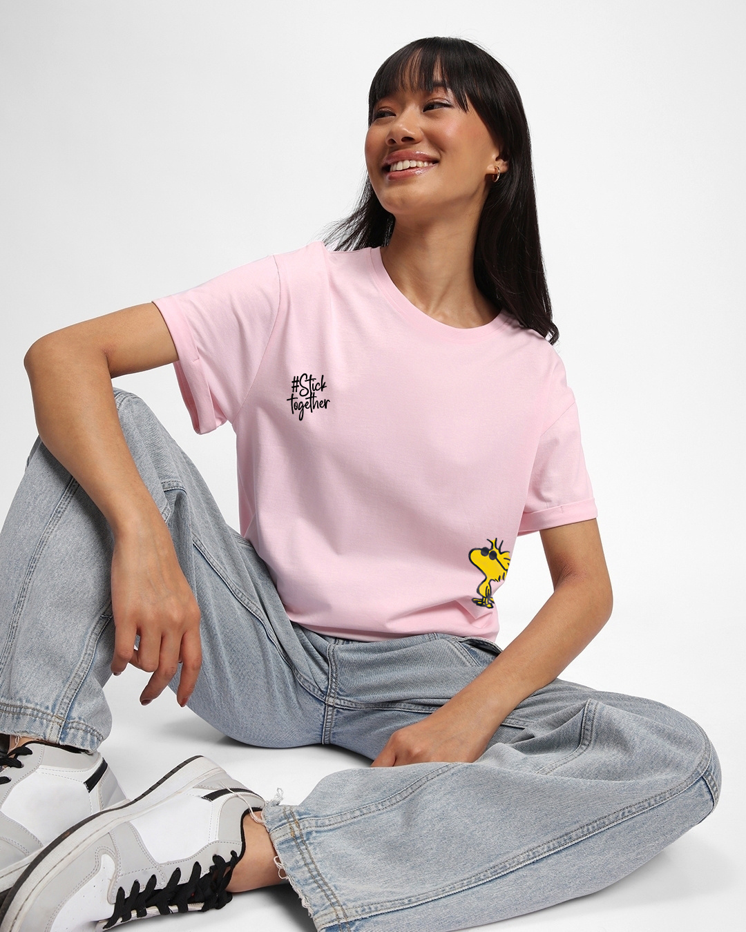 Shop Women's Pink Cool Pals Graphic Printed Boyfriend T-shirt-Back
