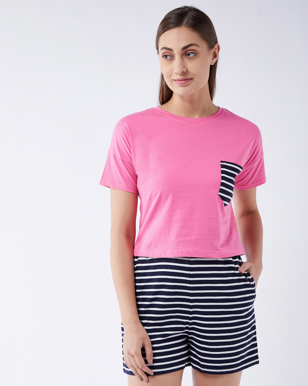 Buy Women's Pink Cotton T-shirt Online at Bewakoof