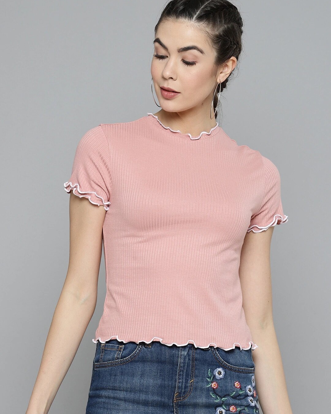 Shop Women's Pink Crop Top-Back