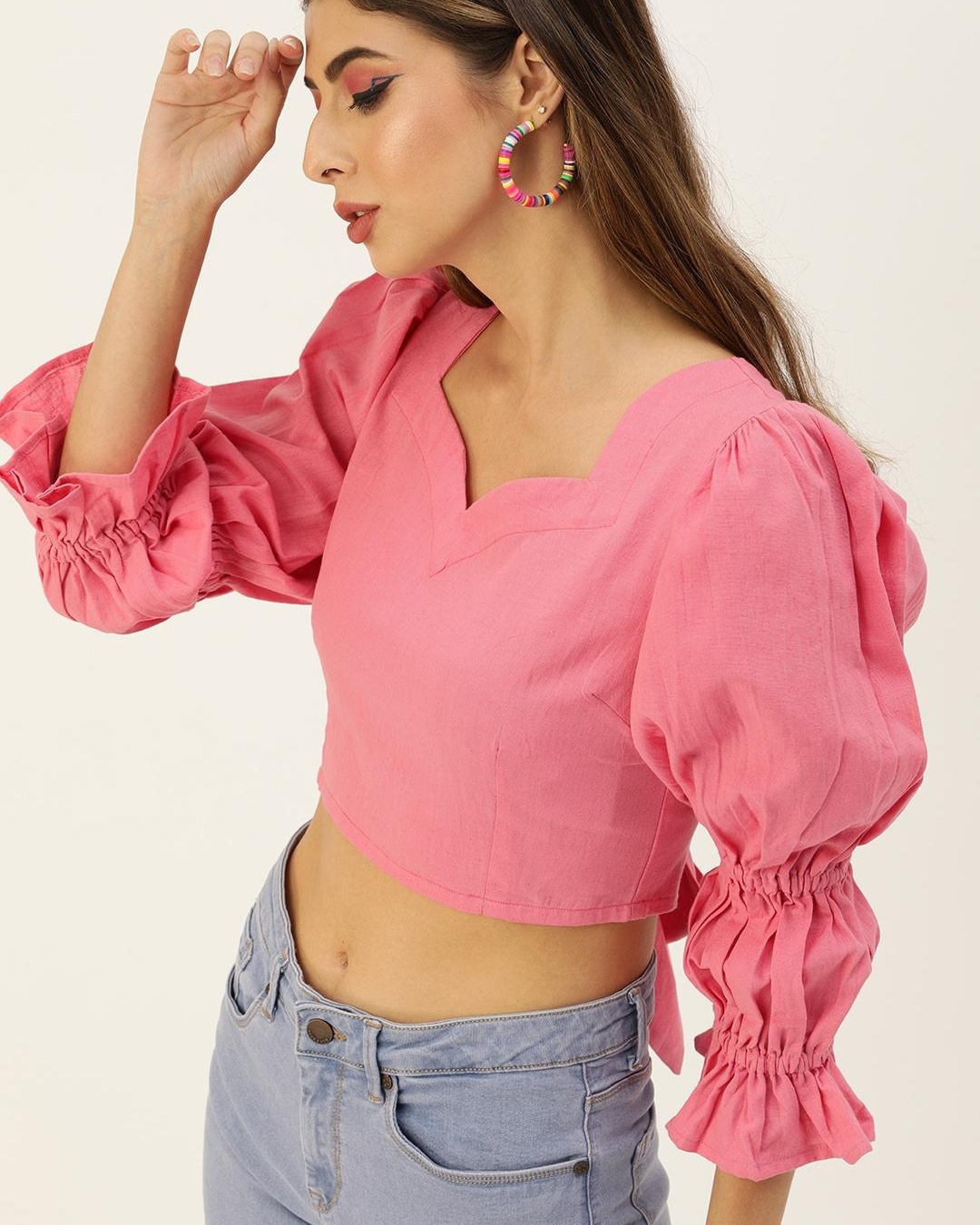 Shop Women's Pink Crop Top-Back