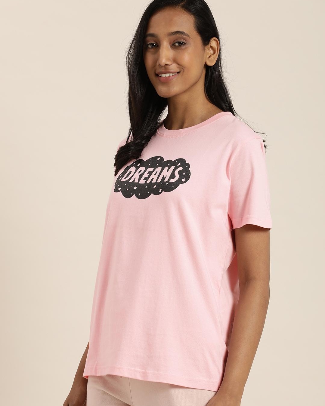 Shop Women's Pink Dreams Graphic Printed T-shirt-Back