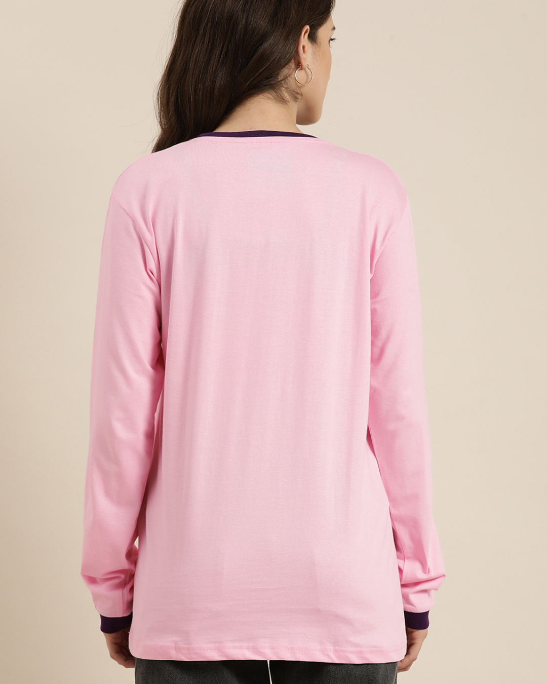 Shop Women's Pink Floral Oversized T-Shirt-Back