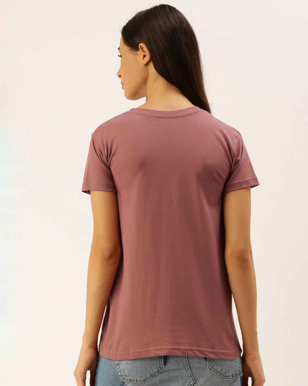 Shop Women's Pink Graphic Print T-shirt-Back