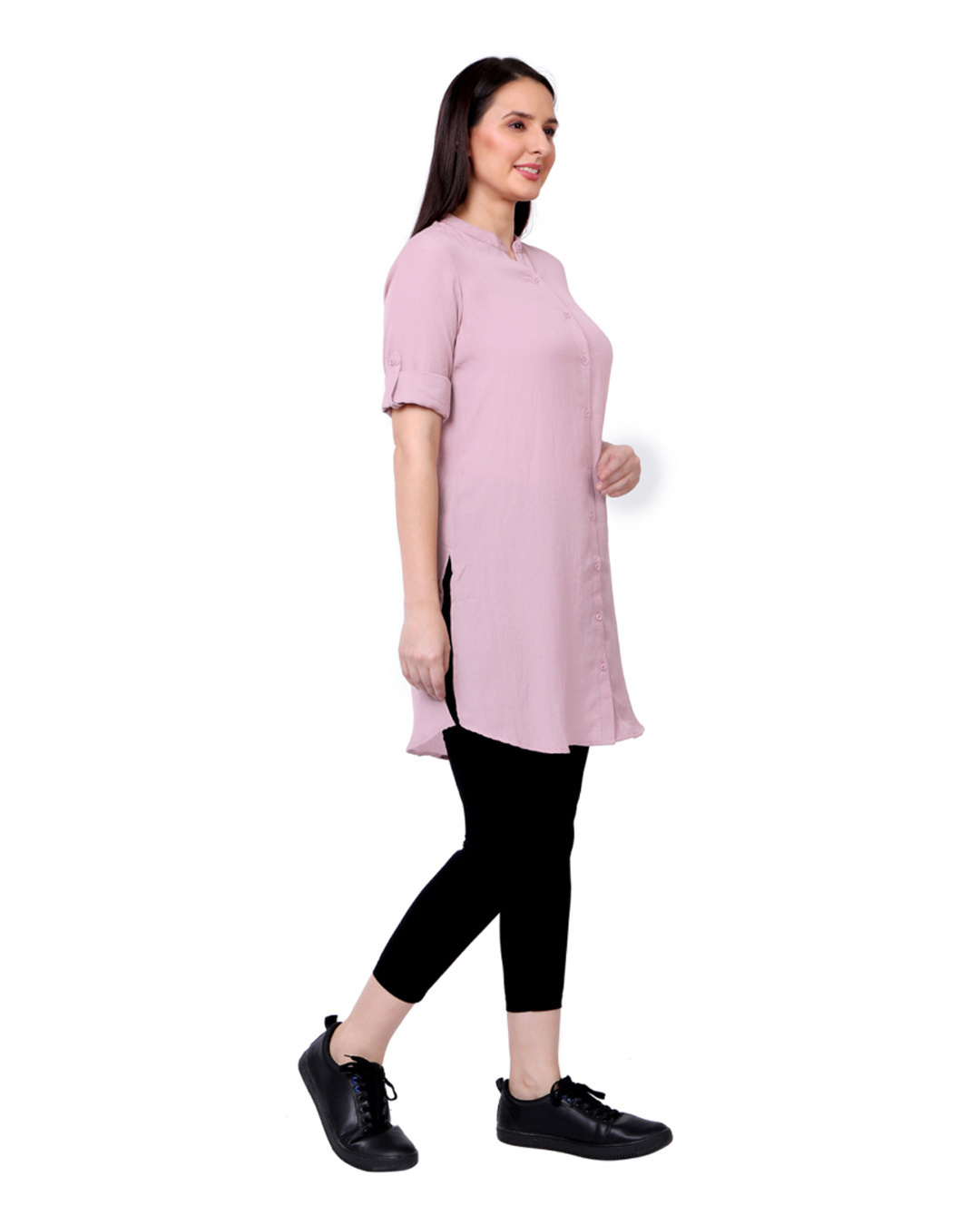 Shop Women's Pink Long Top-Back