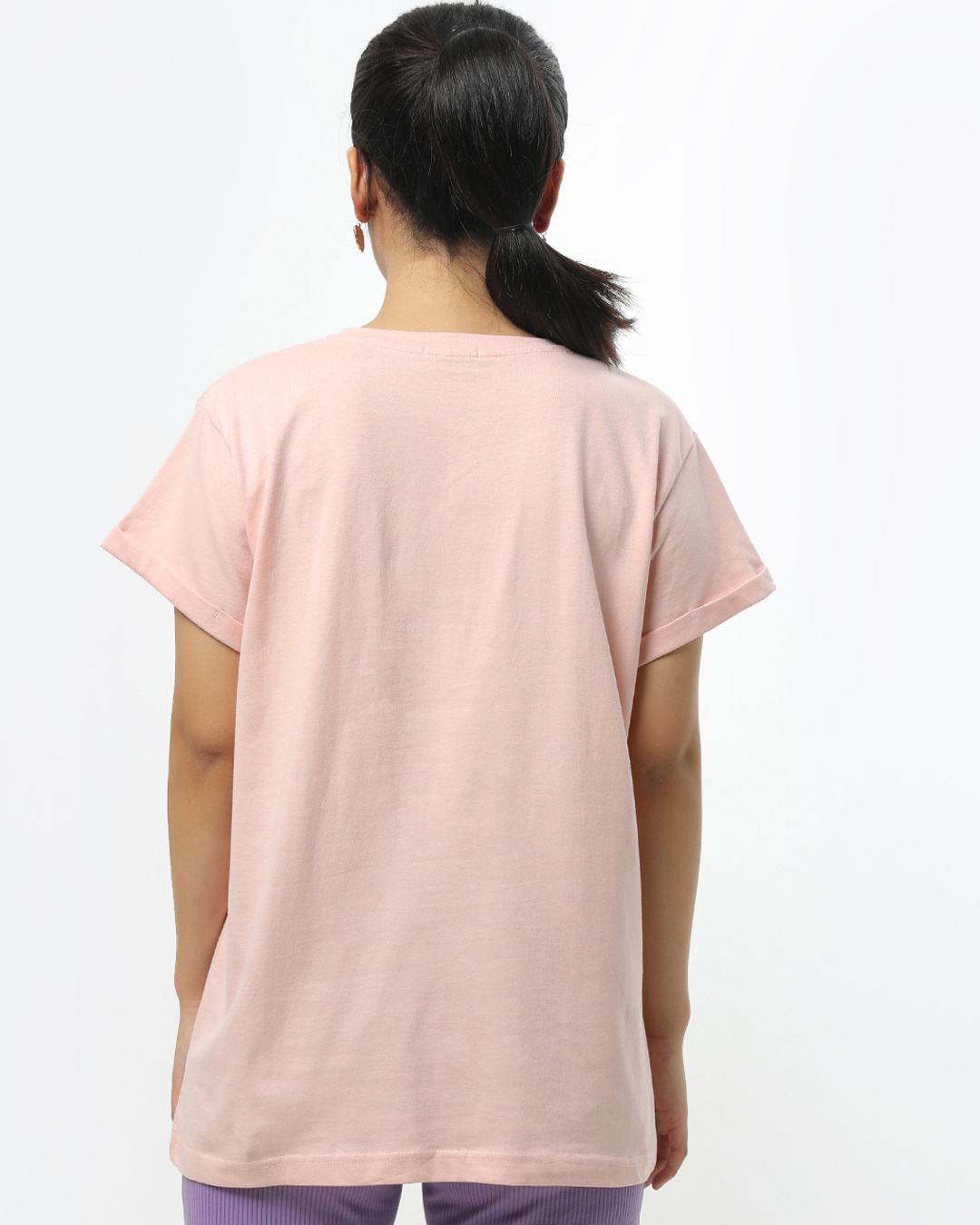 Shop Women's Pink Margarita Panda Typography Boyfriend T-shirt-Back