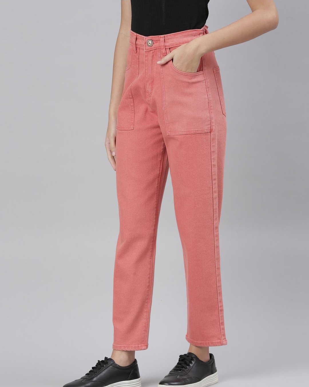 Shop Women's Pink Mom Fit Jeans-Back