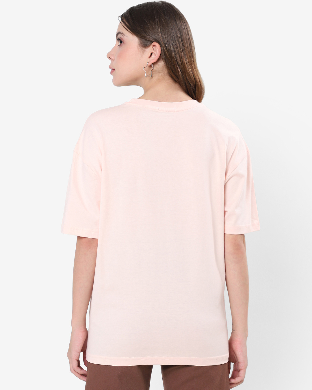 Shop Women's Pink Moody Jerry Graphic Printed Oversized T-Shirt-Back