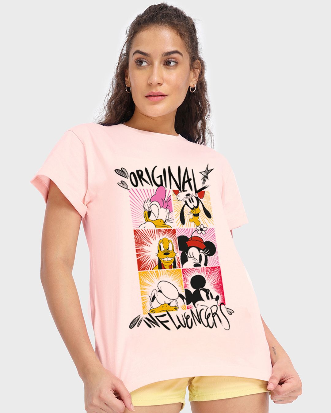 Buy Women's Pink Original Influencers Graphic Printed Boyfriend T-shirt ...
