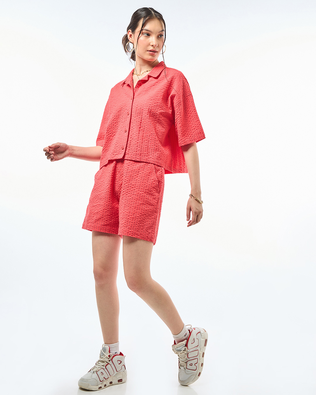 Shop Women's Pink Oversized Co-ordinates-Back