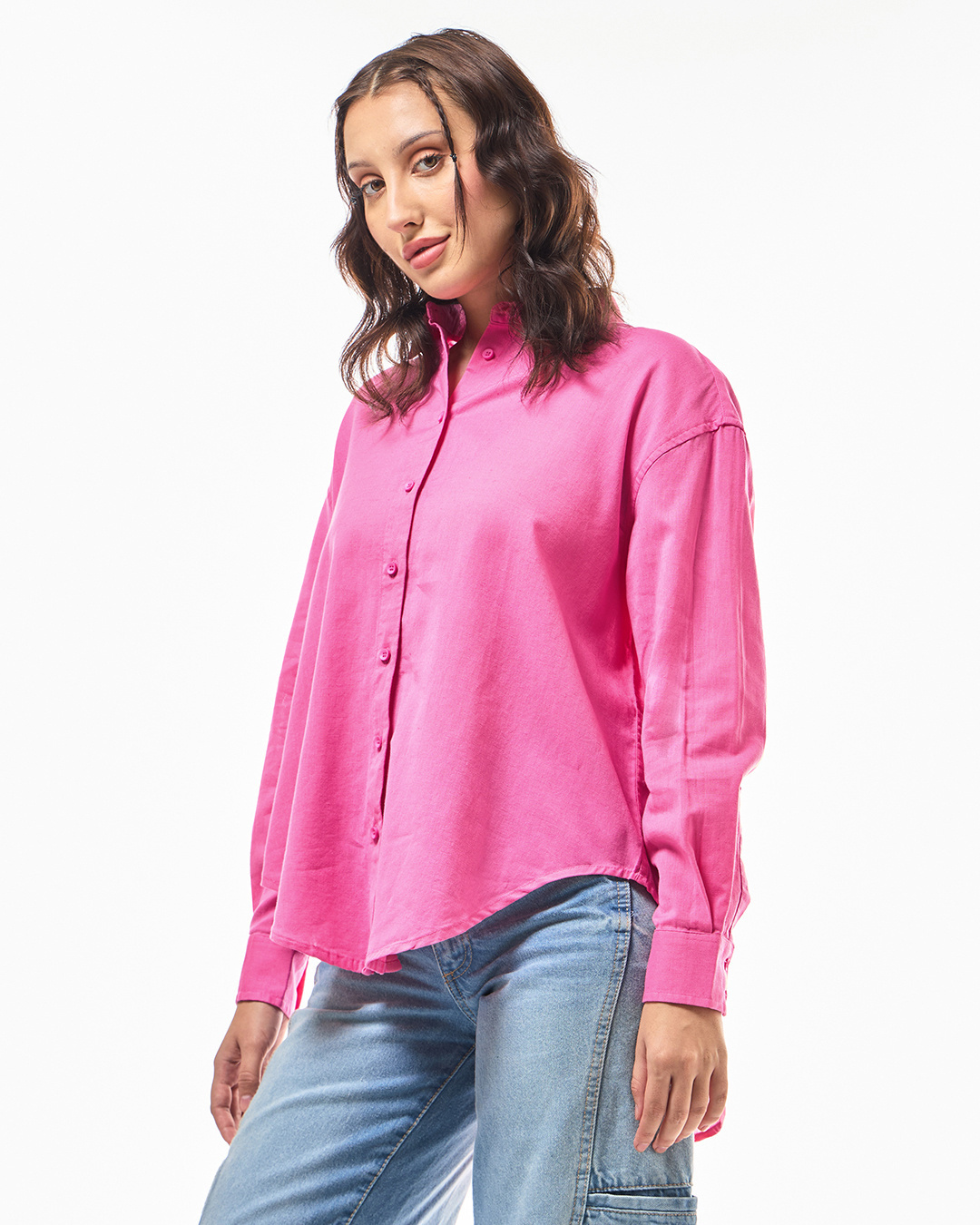 Shop Women's Pink Oversized Shirt-Back