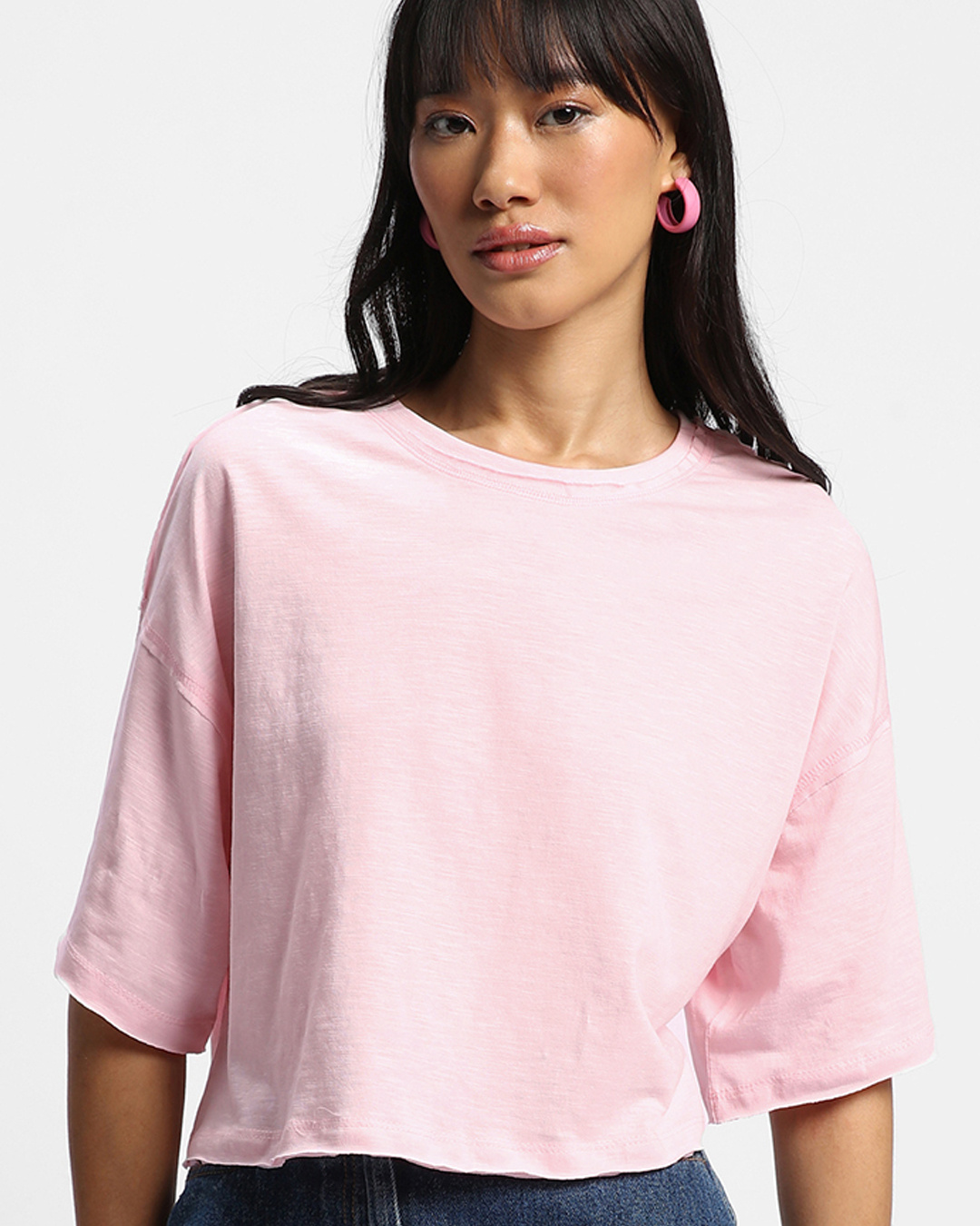 Buy Women's Pink Oversized Short Top Online at Bewakoof
