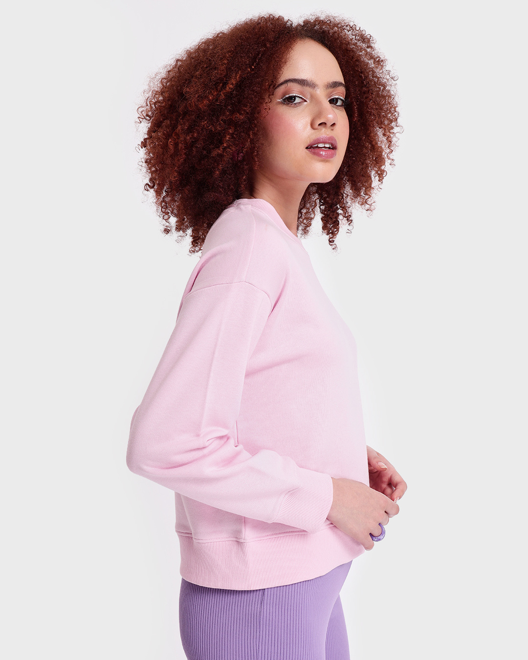 Shop Women's Pink Oversized Sweatshirt-Back