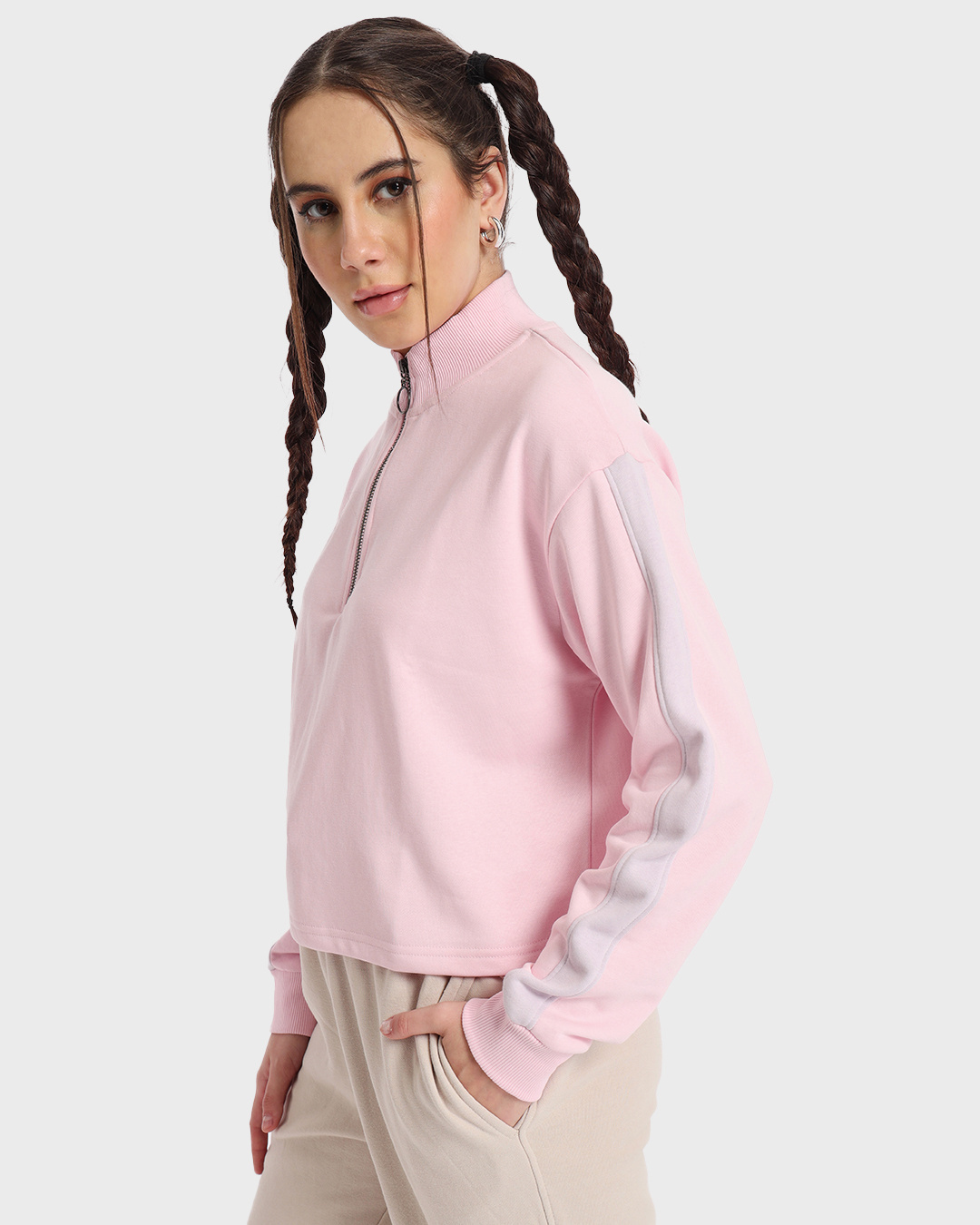 Shop Women's Pink Oversized Sweatshirt-Back