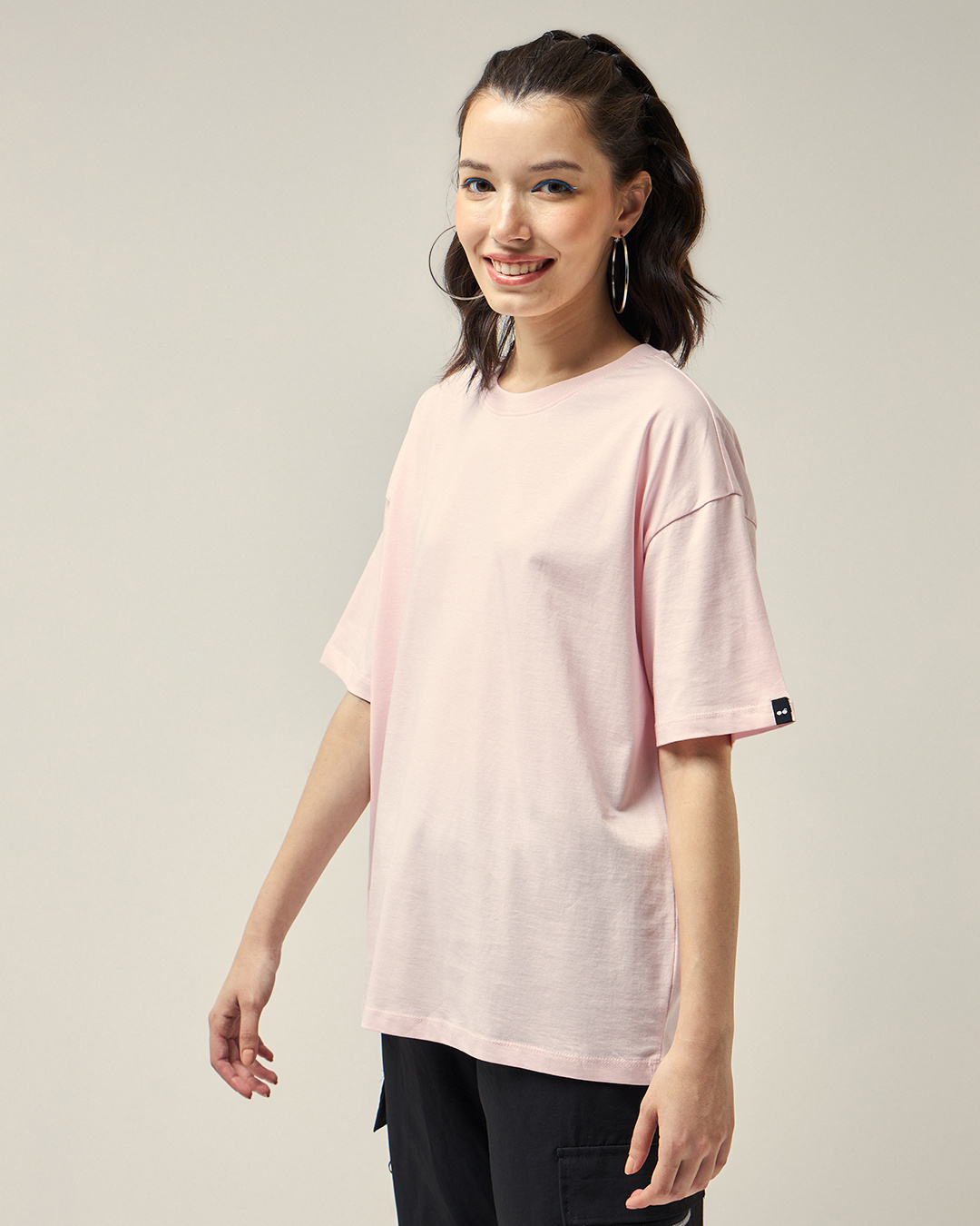 Shop Women's Pink Oversized T-shirt-Back