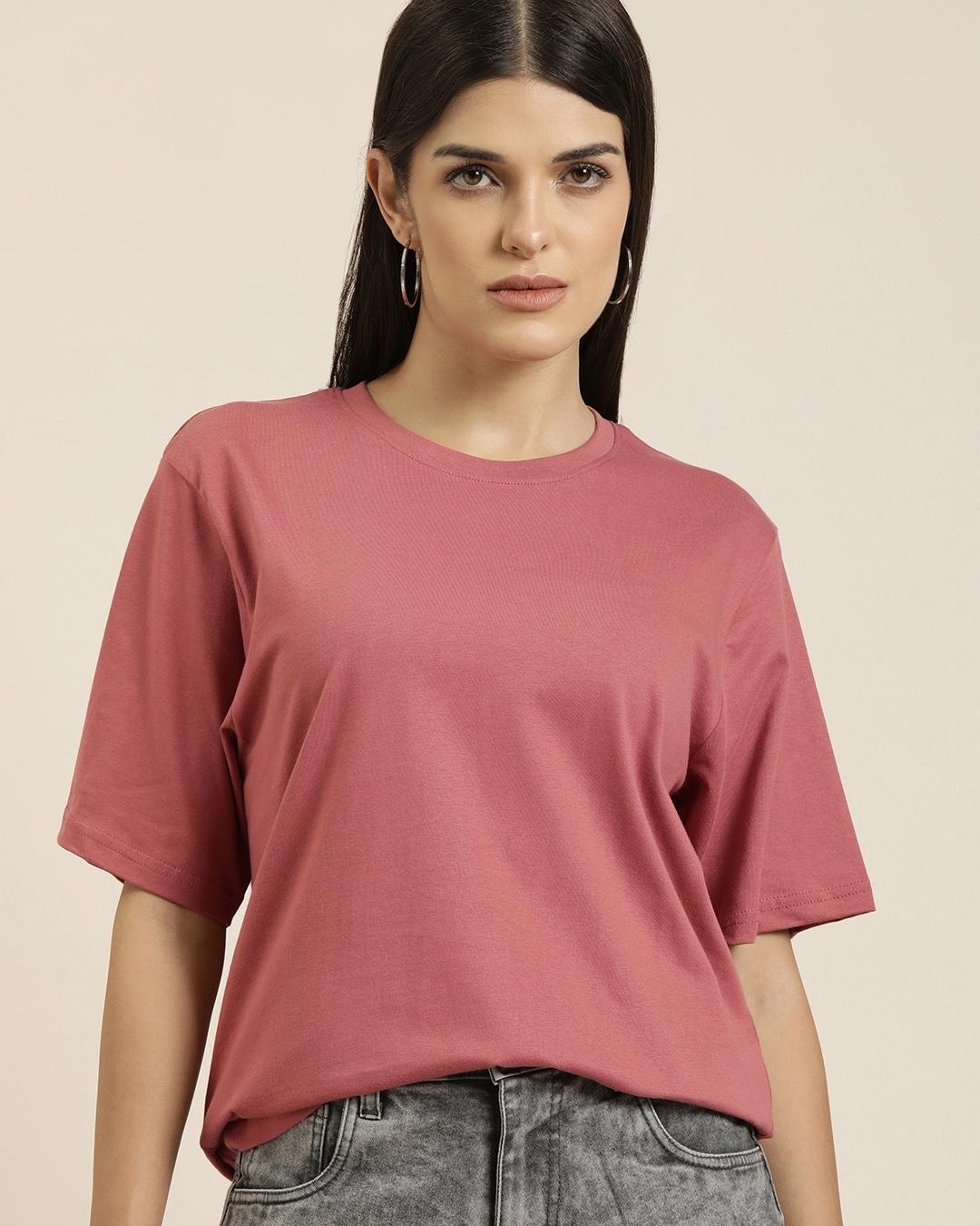 Buy Women's Pink Oversized Tshirt Online at Bewakoof