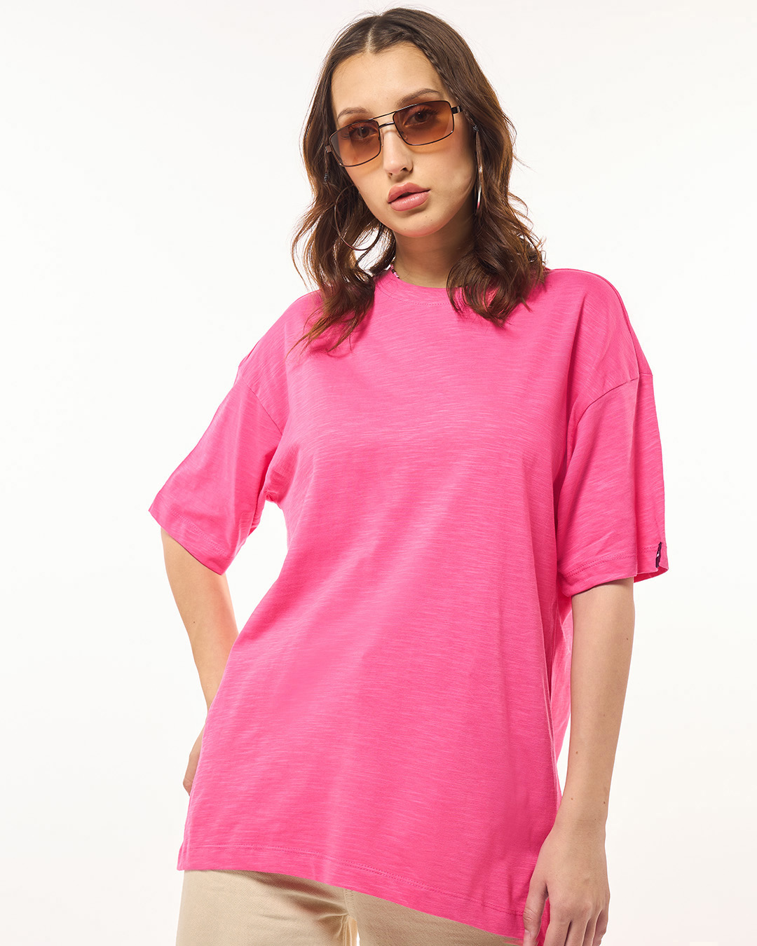 Shop Women's Pink Oversized T-shirt-Back