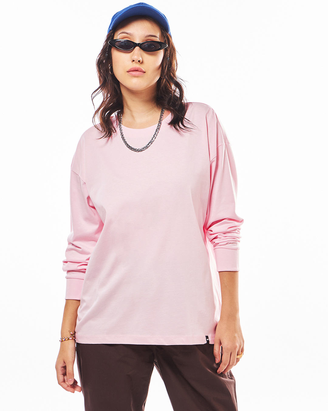 Buy Women's Pink Oversized T-shirt Online at Bewakoof