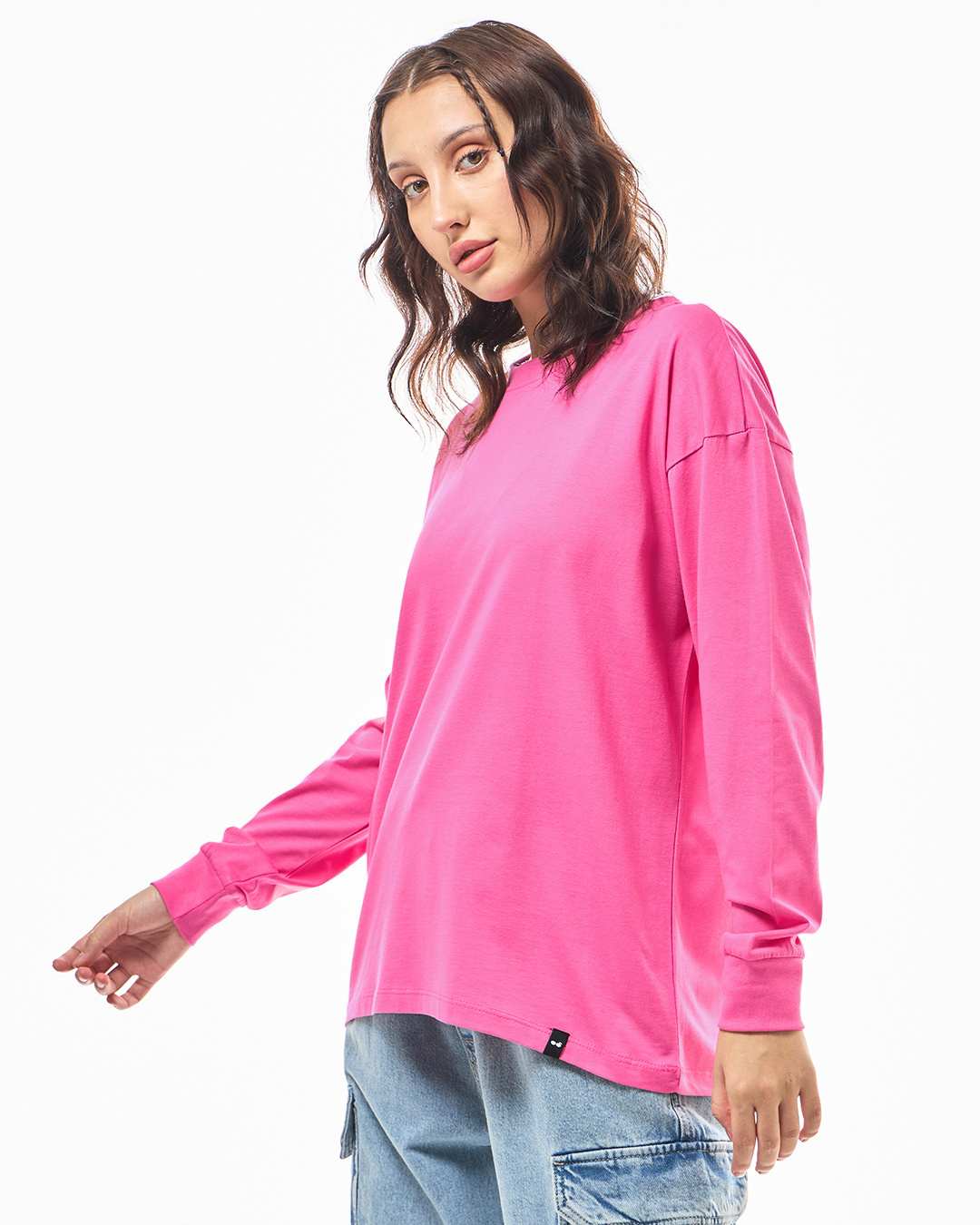 Shop Women's Pink Oversized T-shirt-Back