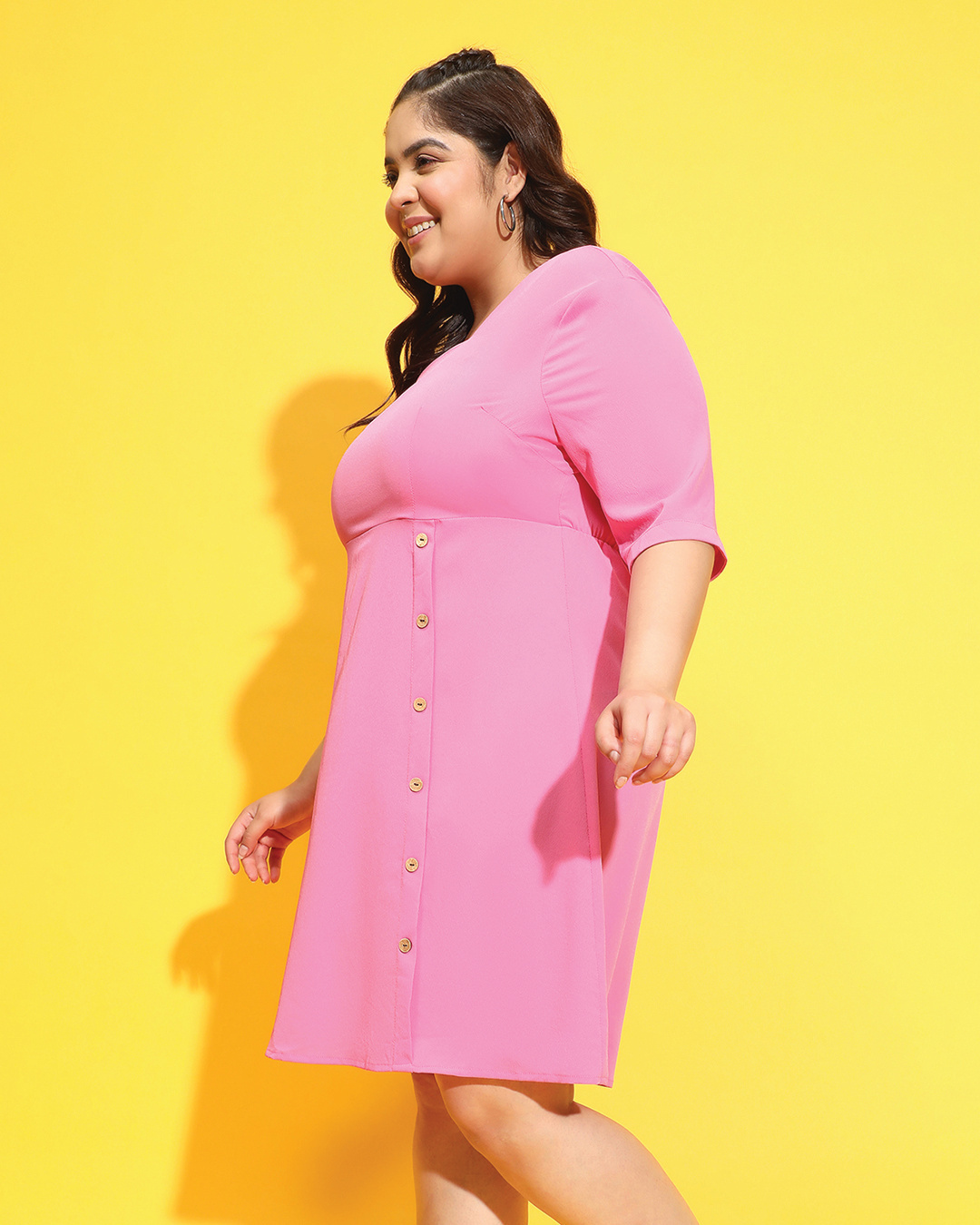 Shop Women's Pink Plus Size Dress-Back