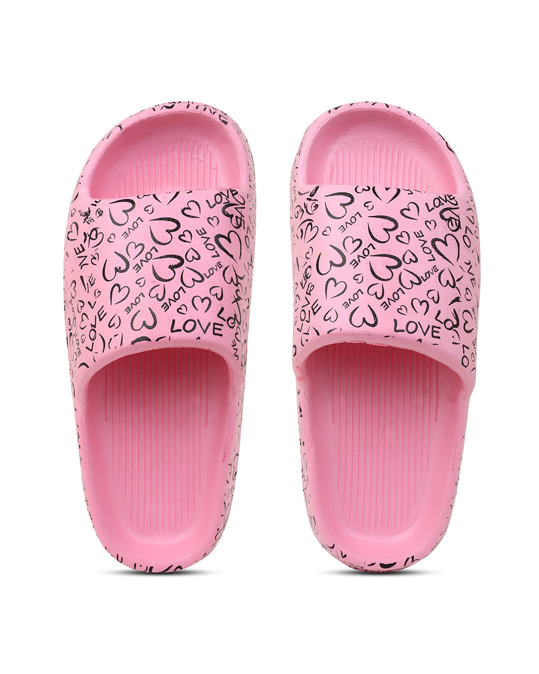 Shop Women's Pink Printed Sliders-Back