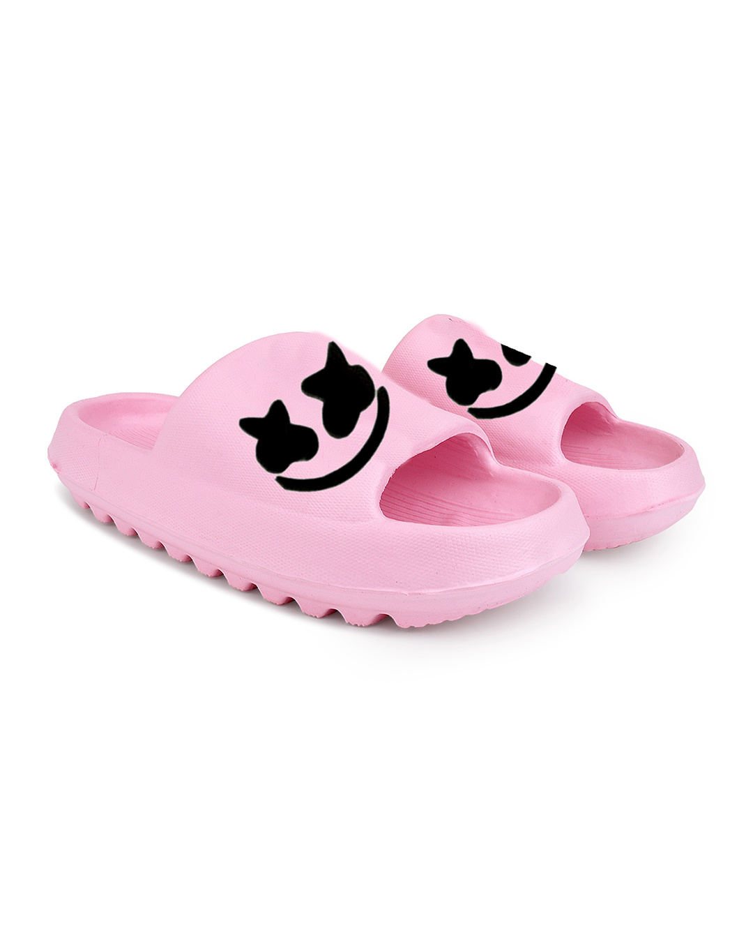 Shop Women's Pink Printed Sliders-Back