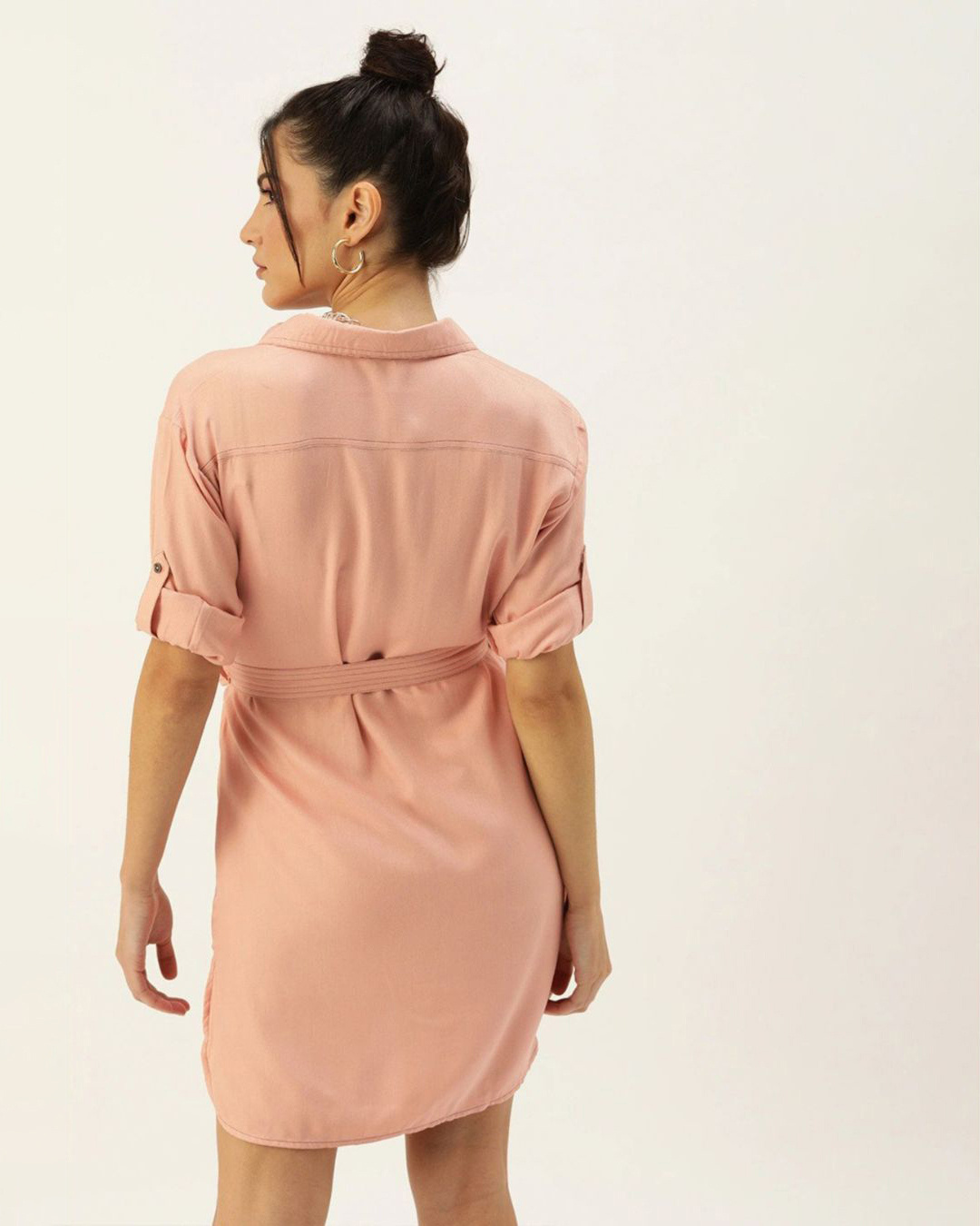 Shop Women's Pink Rayon Dress-Back