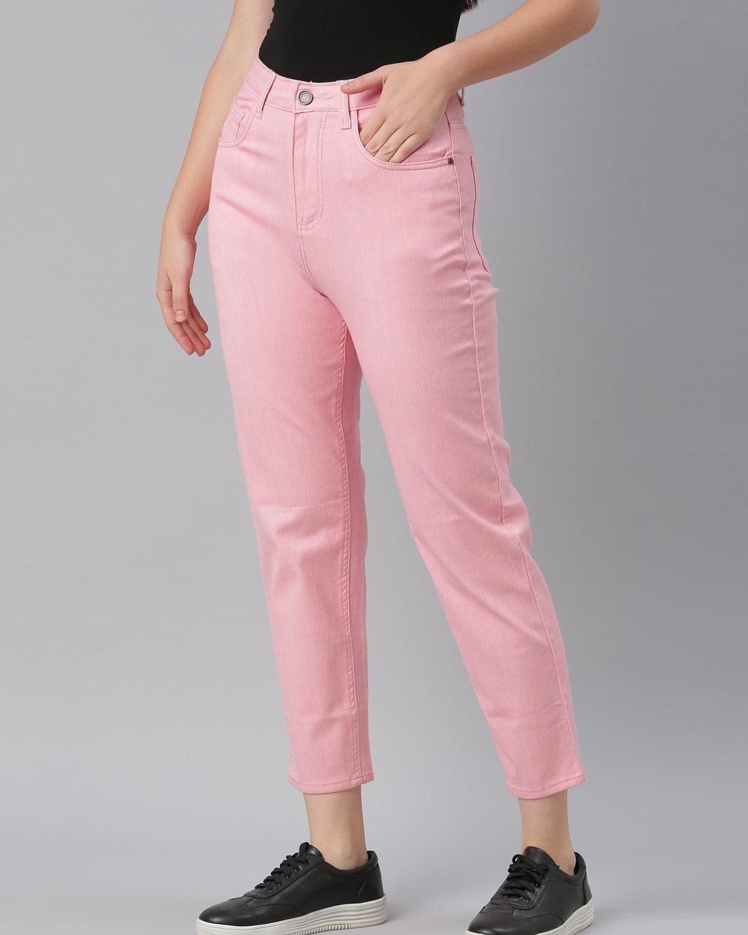 Shop Women's Pink Relaxed Fit Jeans-Back