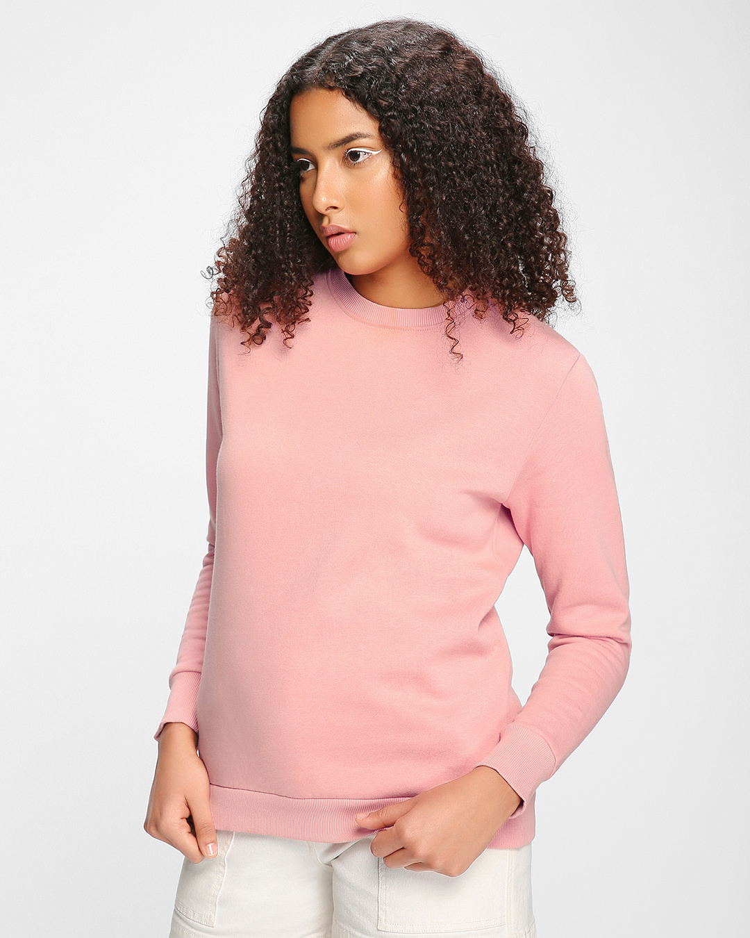 Shop Women's Pink Relaxed Fit Sweatshirt-Back