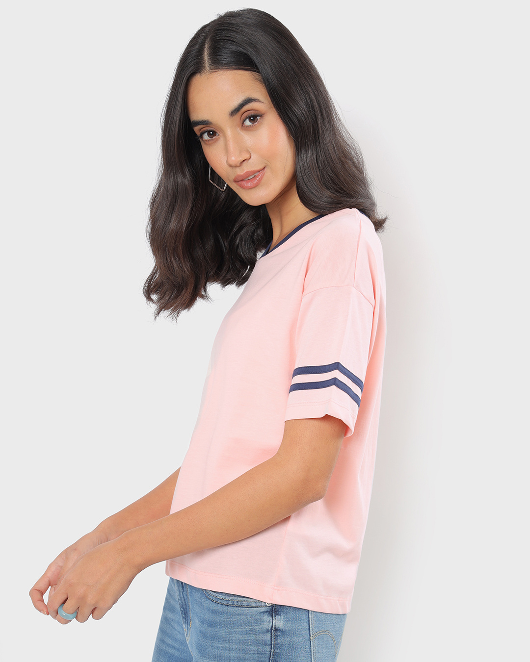 Shop Women's Pink Relaxed Fit T-shirt-Back