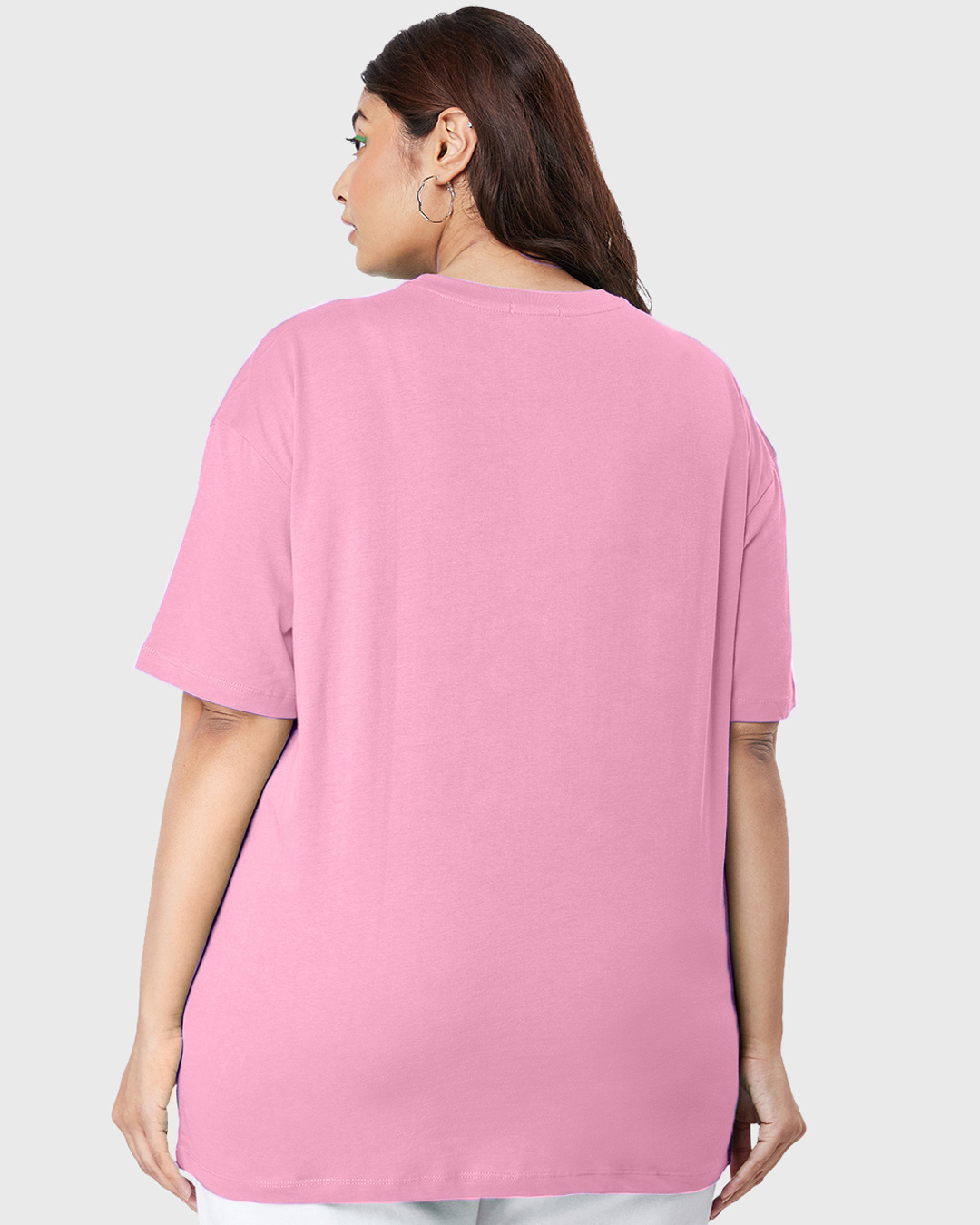 Shop Women's Pink Sarcastic one Graphic Printed Oversized Plus Size T-shirt-Back