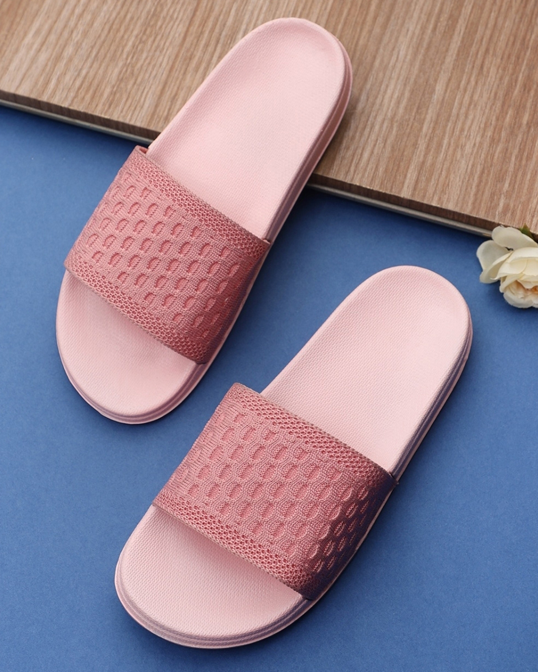 Womens discount pink sliders