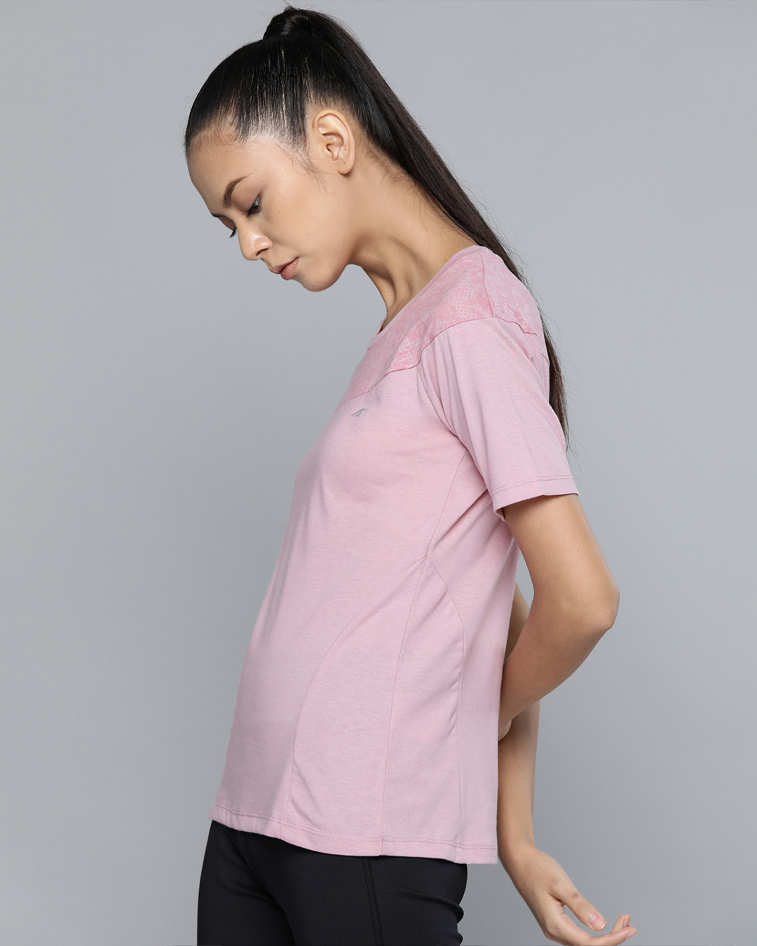 Shop Women's Pink Slim Fit Cotton T-shirt-Back