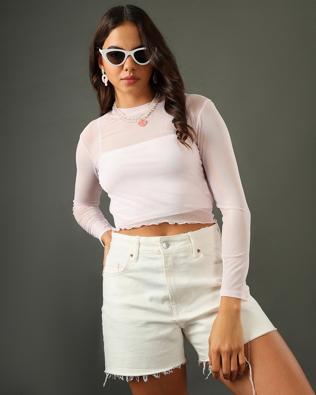 Buy Womens Pink Slim Fit Short Top Online At Bewakoof