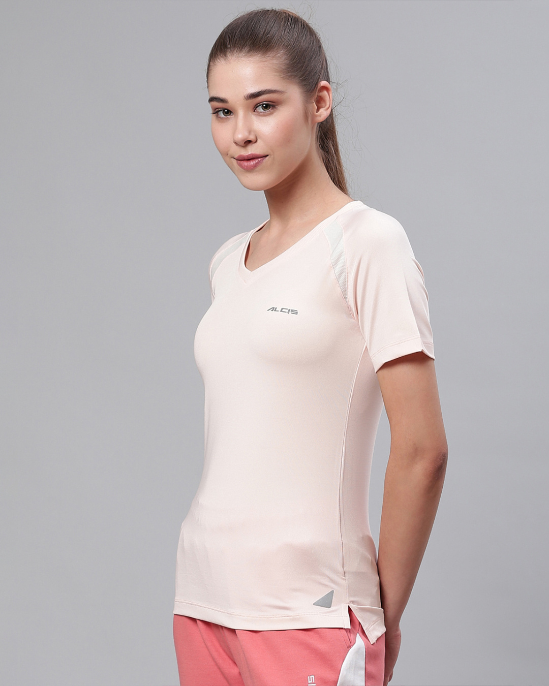 Shop Women's Pink Slim Fit T-shirt-Back