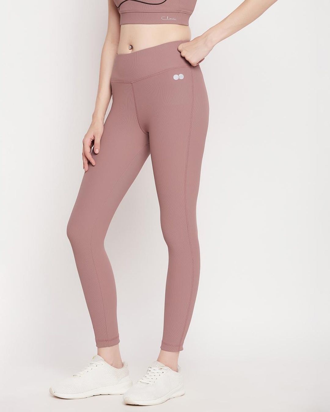 Shop Women's Pink Slim Fit Tights-Back