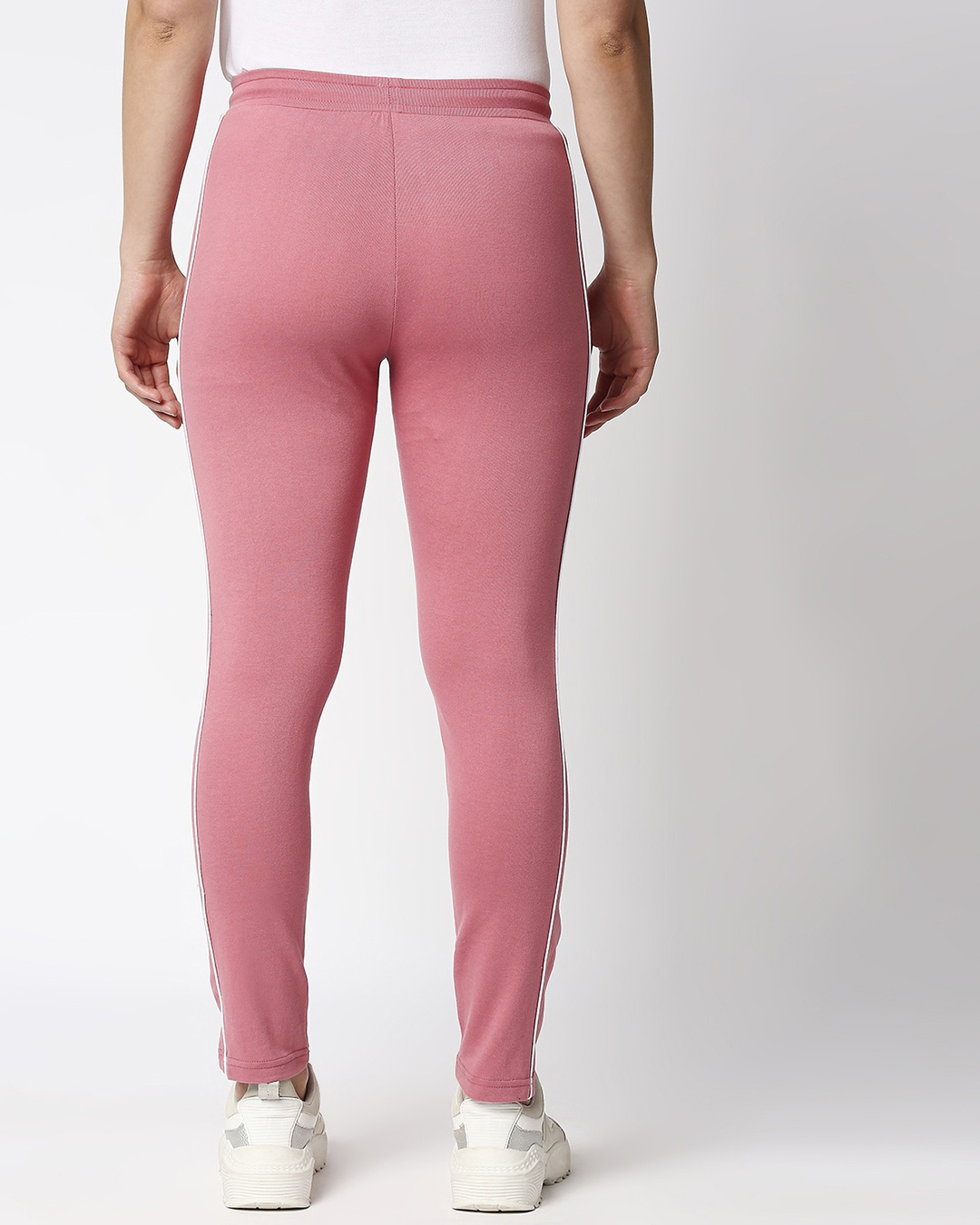 Shop Women's Pink Slim Fit Track Pants-Back